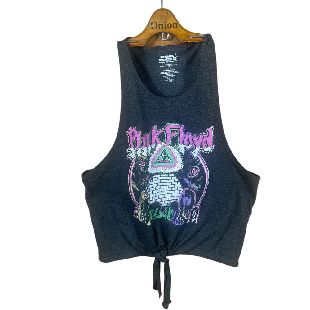 Pink Floyd Women’s Band Graphic Tie Back Tank Top Shirt Size M